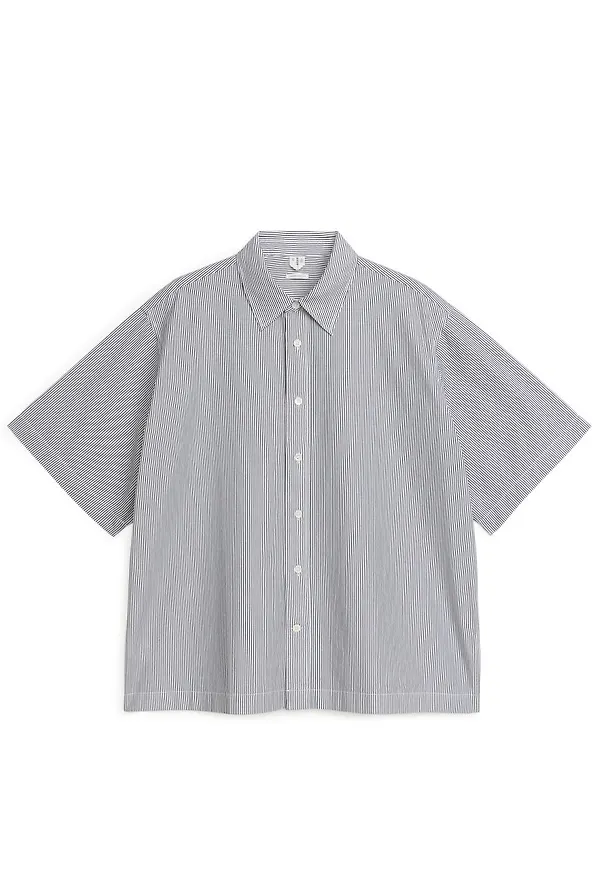 Oversized Poplin Shirt - Black