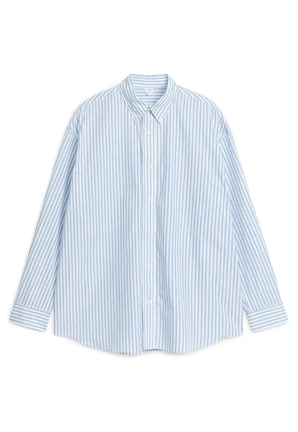 Oversized Poplin Shirt - Blue