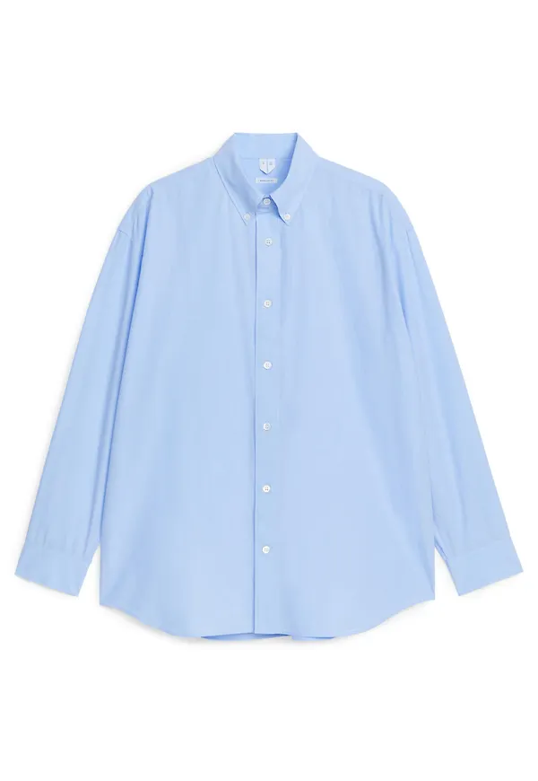 Oversized Poplin Shirt - Blue