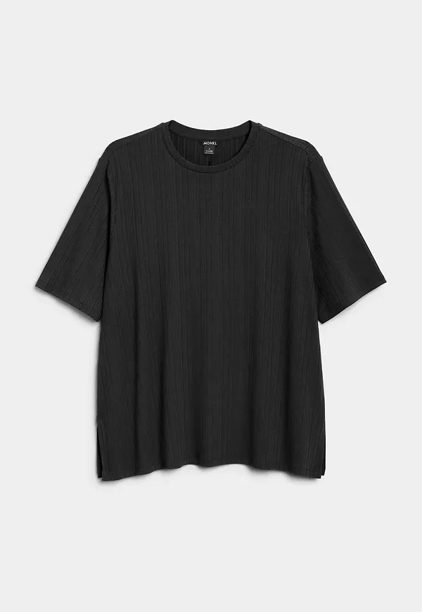 Oversized ribbed tee - Black