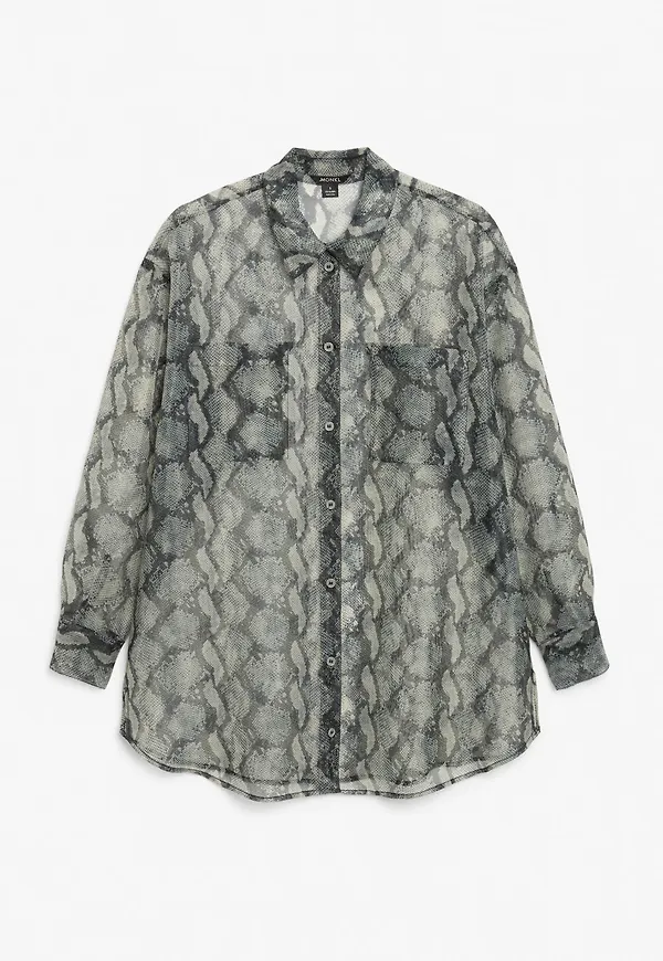 Oversized sheer shirt - Grey