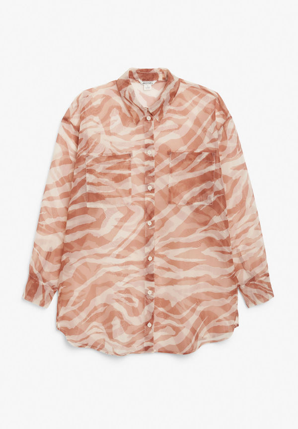 Oversized sheer shirt - Orange