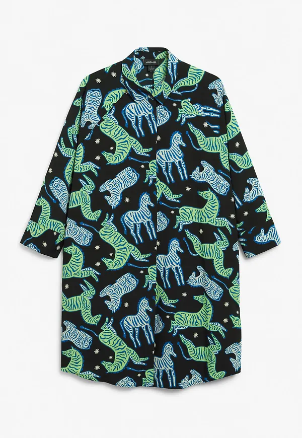 Oversized shirt dress - Black