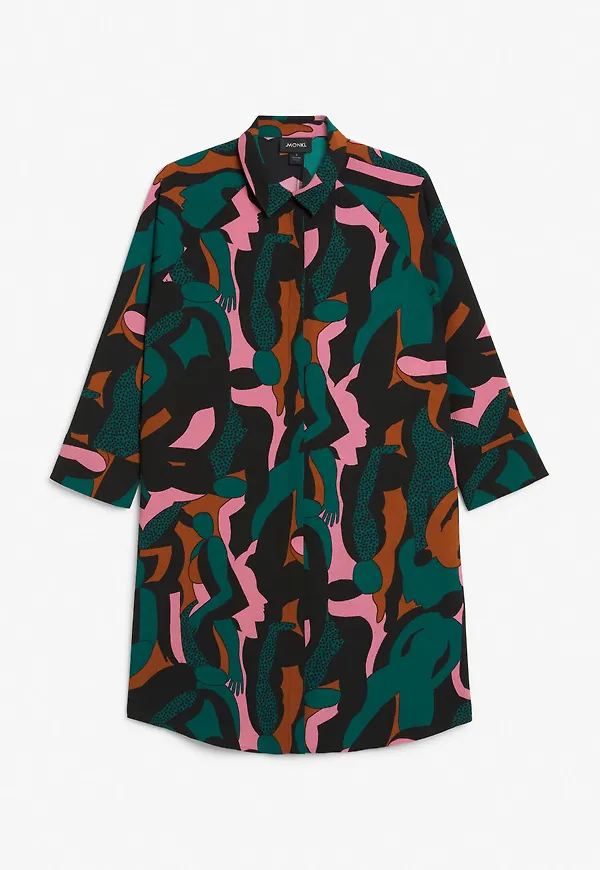 Oversized shirt dress - Black