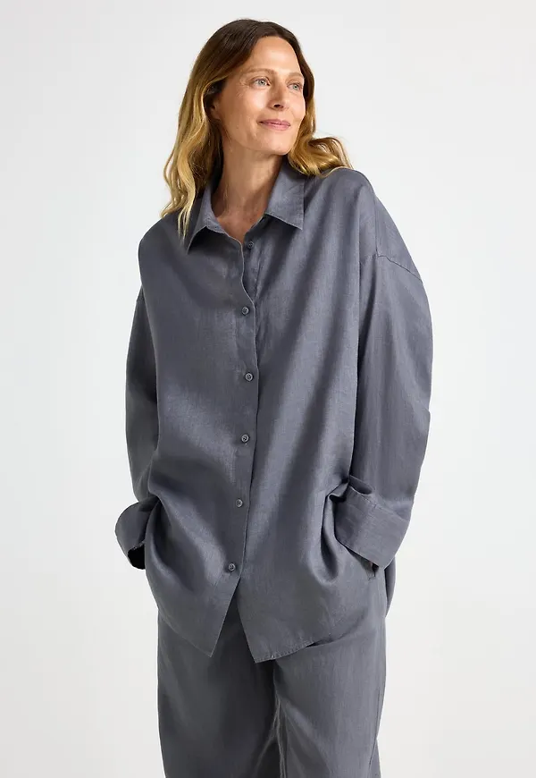 Oversized skjorta i linne