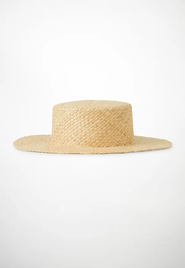 OVERSIZED STRAW BOATER HAT