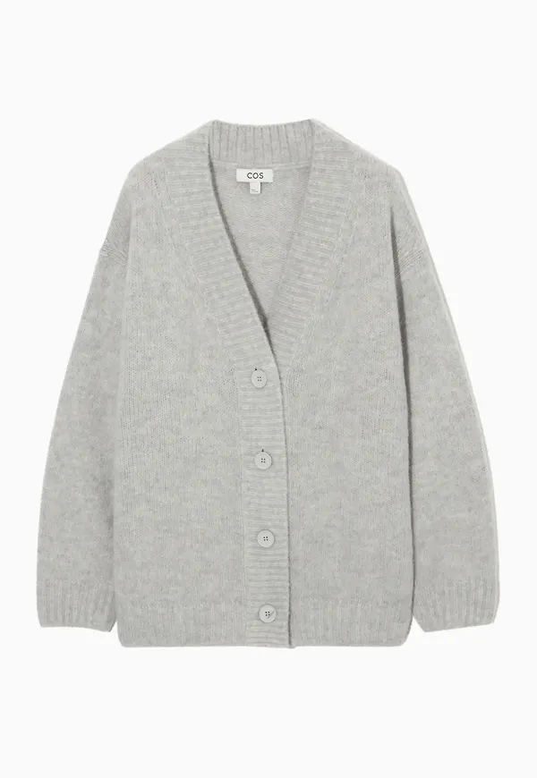 OVERSIZED V-NECK ALPACA-BLEND CARDIGAN