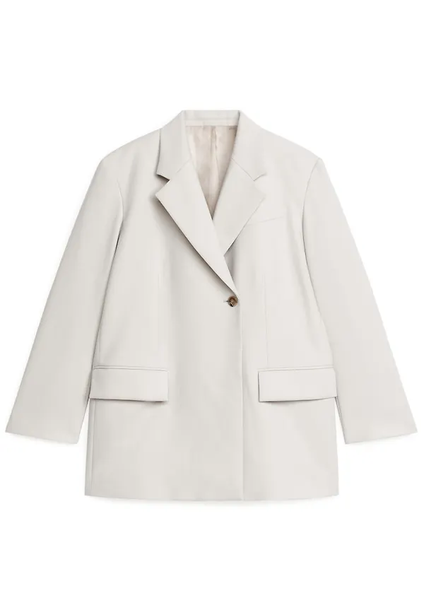 Oversized Wool Blazer - Beige