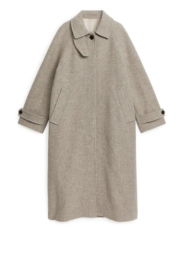 Oversized Wool Coat - Beige