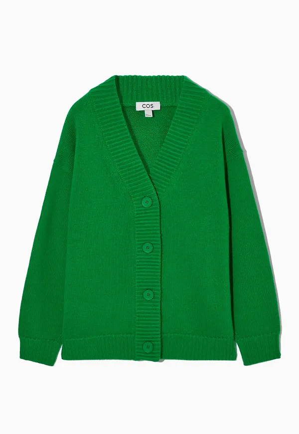OVERSIZED WOOL V-NECK CARDIGAN