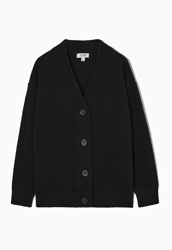 OVERSIZED WOOL V-NECK CARDIGAN