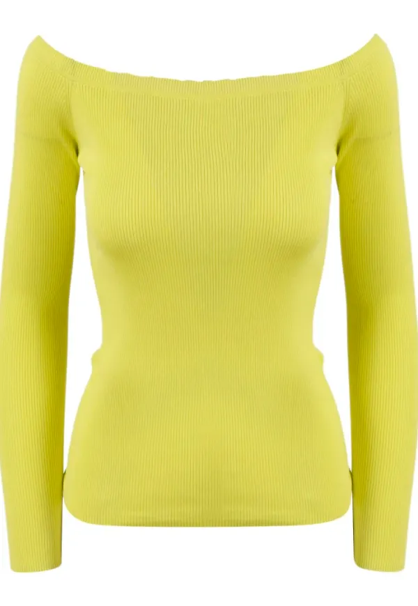 P.a.r.o.s.h. Cipria Ribbed TOP Gul, Dam