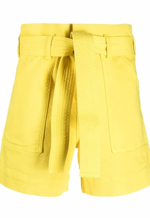 P.A.R.O.S.H. shorts med paperbag-midja - Gul