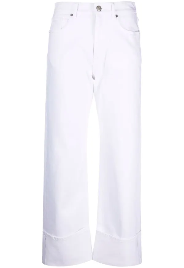 P.A.R.O.S.H. straight-jeans med hög midja - Vit