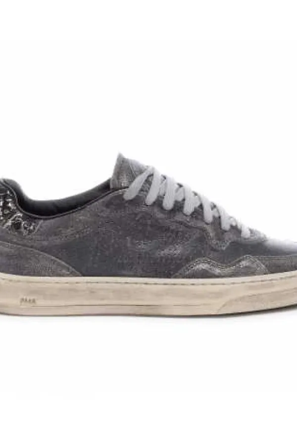P448, Skor, Dam, 37 EU, Bomull, Metallic Leather Sneakers Bali Washed Stone