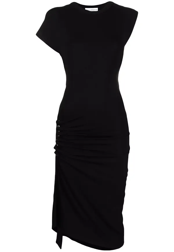 Paco Rabanne asymmetrisk midiklänning - Svart