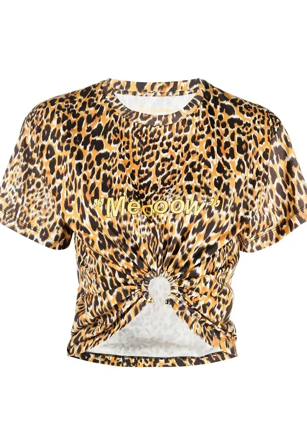 Paco Rabanne leopardmönstrad croptop - Gul