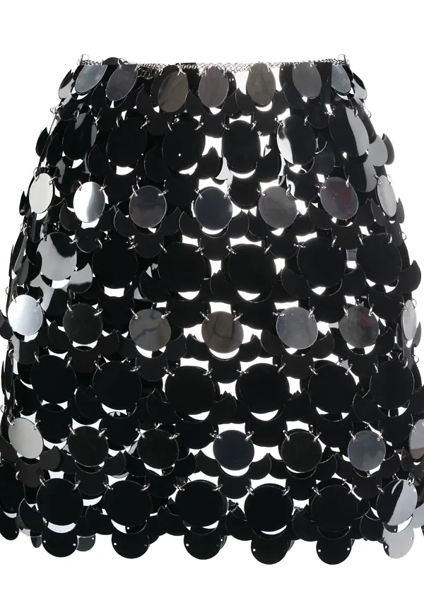 Paco Rabanne utsmyckad minikjol - Svart