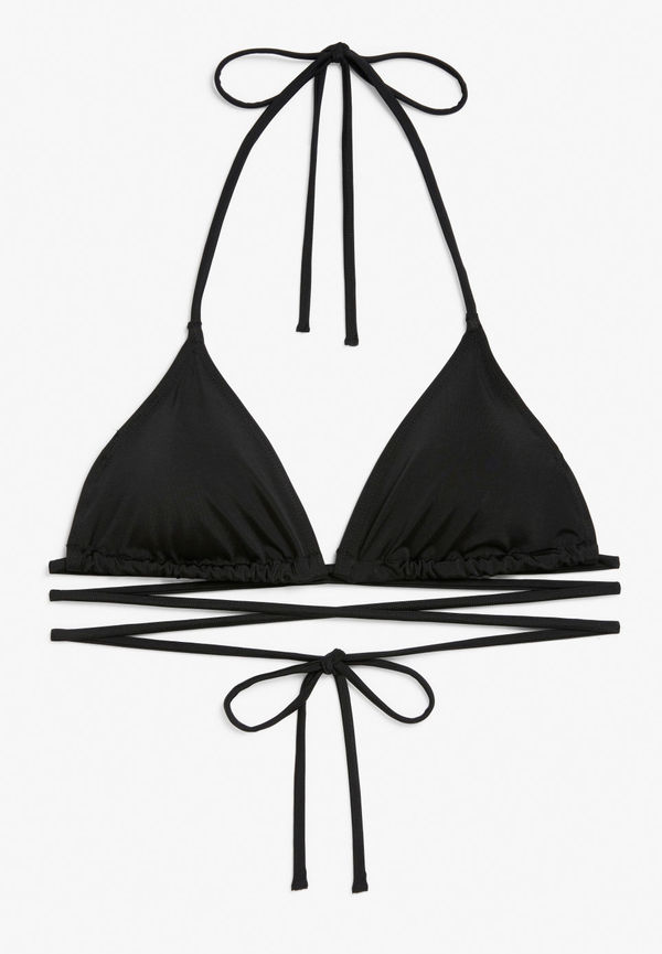 Padded triangle bikini top - Black