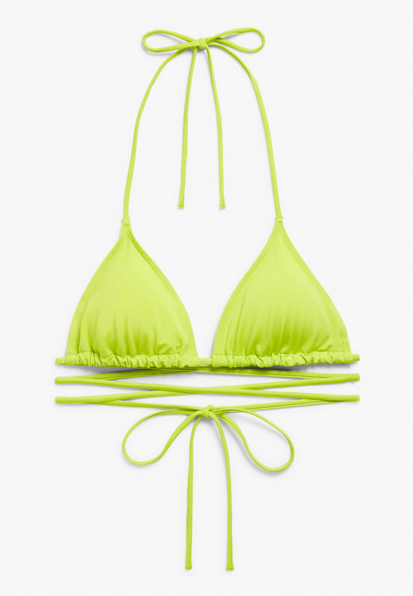Padded triangle bikini top - Green