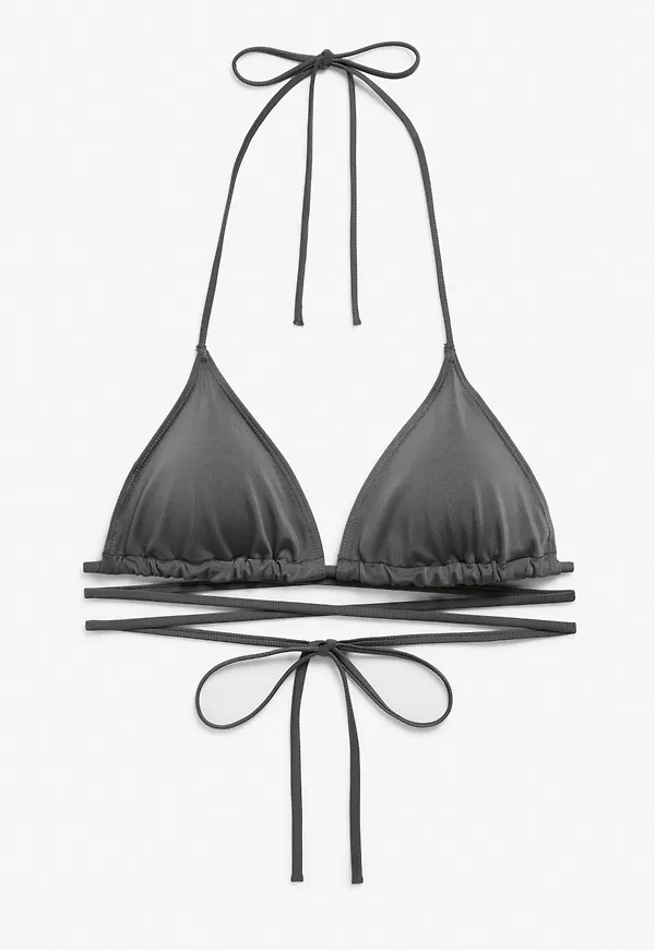 Padded triangle bikini top - Grey