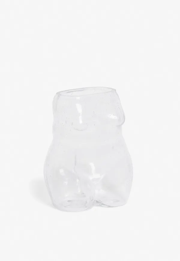 Paint splattered glass body vase - White
