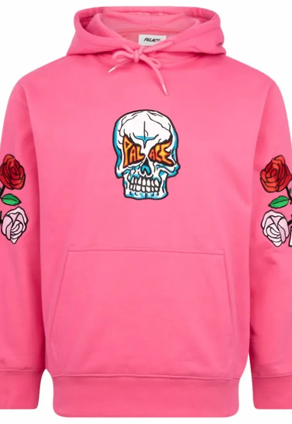 Palace hoodie i mesh - Rosa