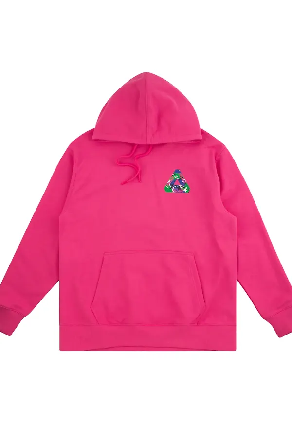 Palace hoodie med tryck - Rosa