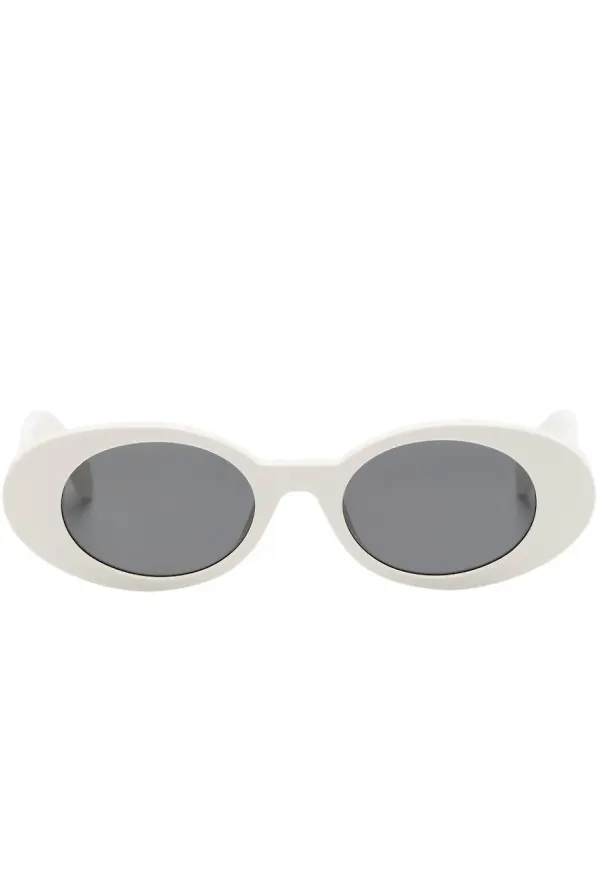 Palm Angels Eyewear Gilroy ovala solglasögon - Vit
