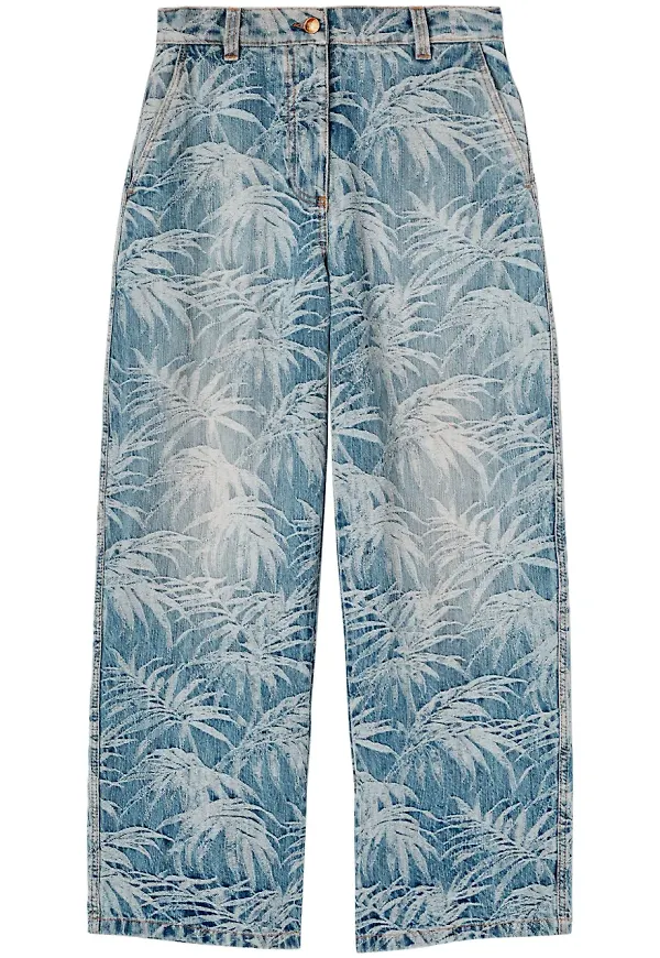 Palm Angels jeans med palmtryck - Blå