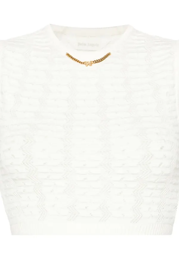 Palm Angels stickad klänning med kedja - Vit – Farfetch