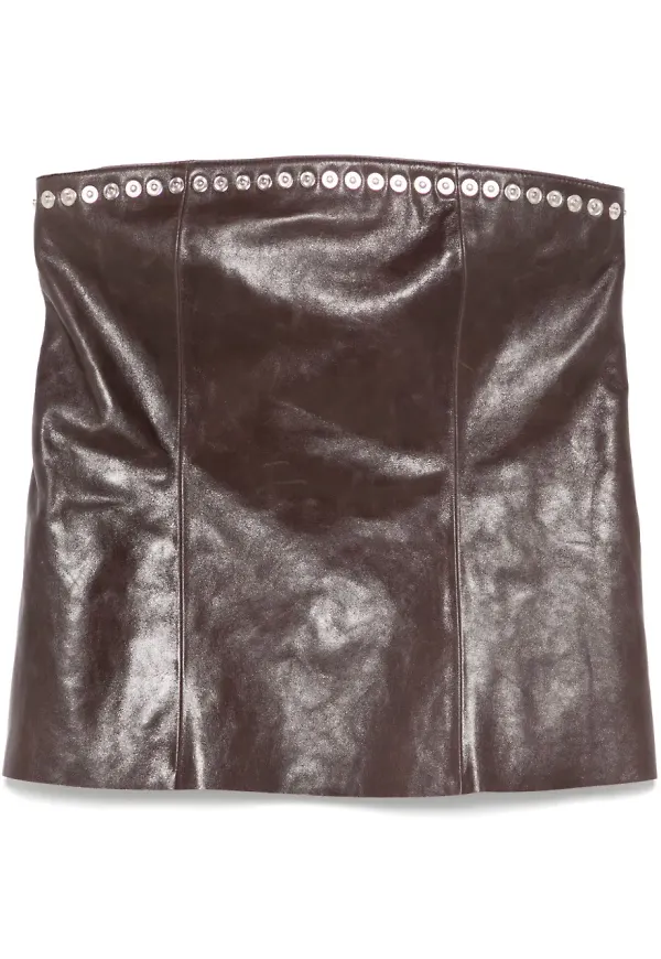 Paloma Wool kort skinnkjol - Brun