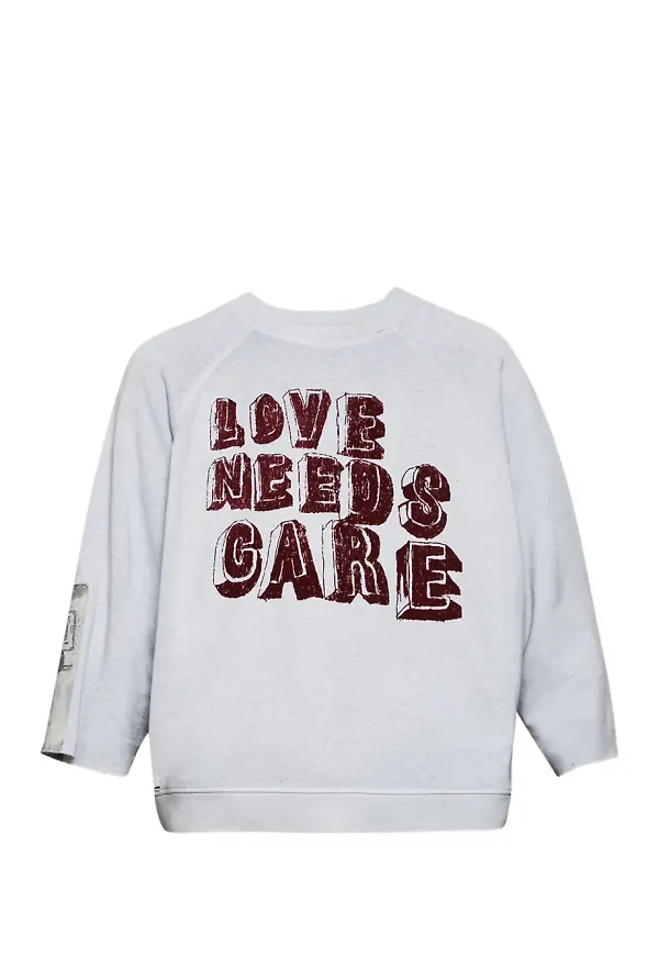 Paly sweatshirt med rundad hals - Blå