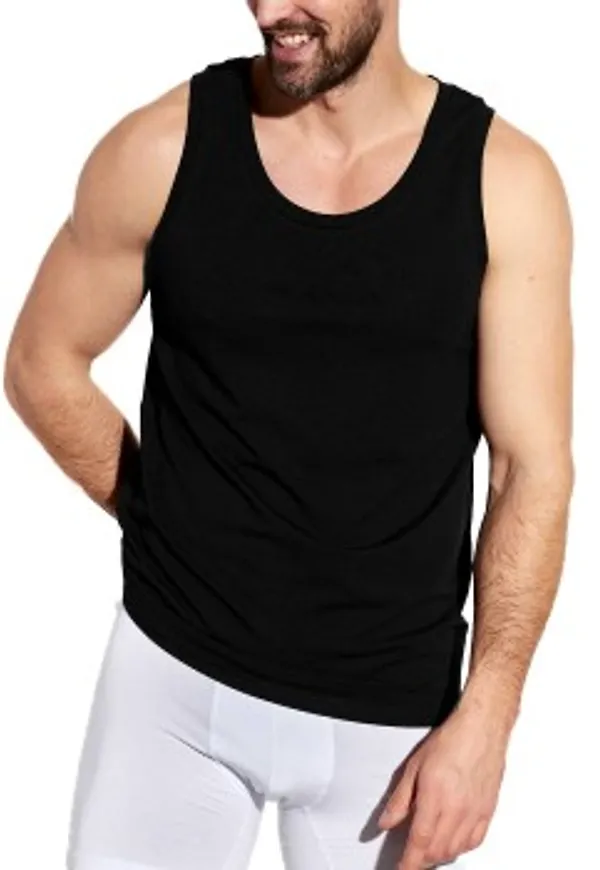 Panos Emporio Bamboo Tank Top Svart Large Herr