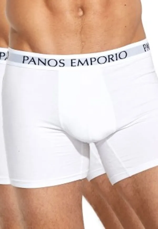Panos Emporio Kalsonger 3P Base Bamboo Cotton Boxer Vit Small Herr