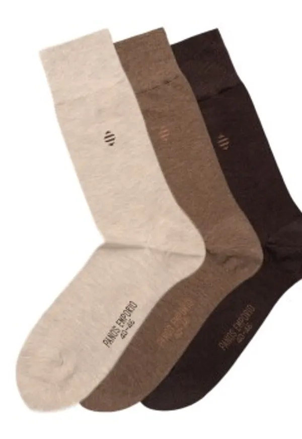 Panos Emporio Strumpor 3P Daniel Bamboo Sock Brun One Size Herr