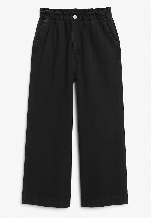 Paper bag waist jeans - Black