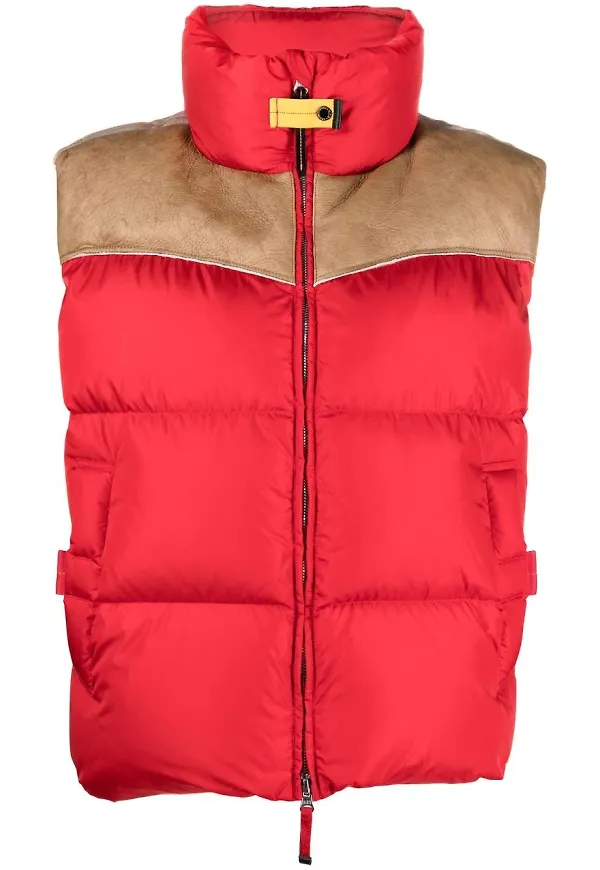 Parajumpers dunväst med fårskinnspanel - Röd