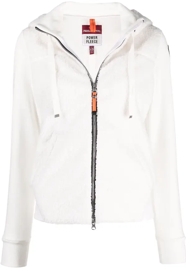 Parajumpers fleecejacka med huva - Vit