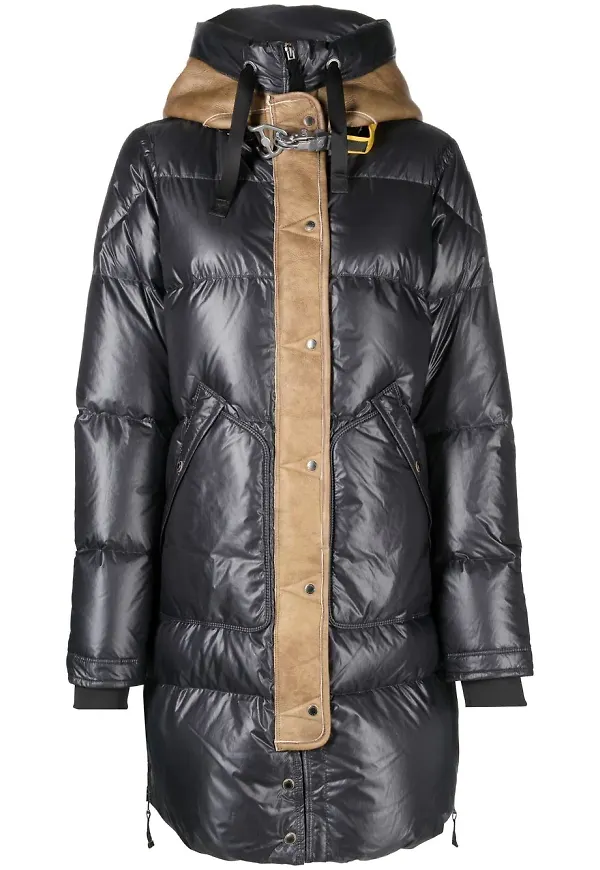 Parajumpers lång puffkappa med huva - Grå