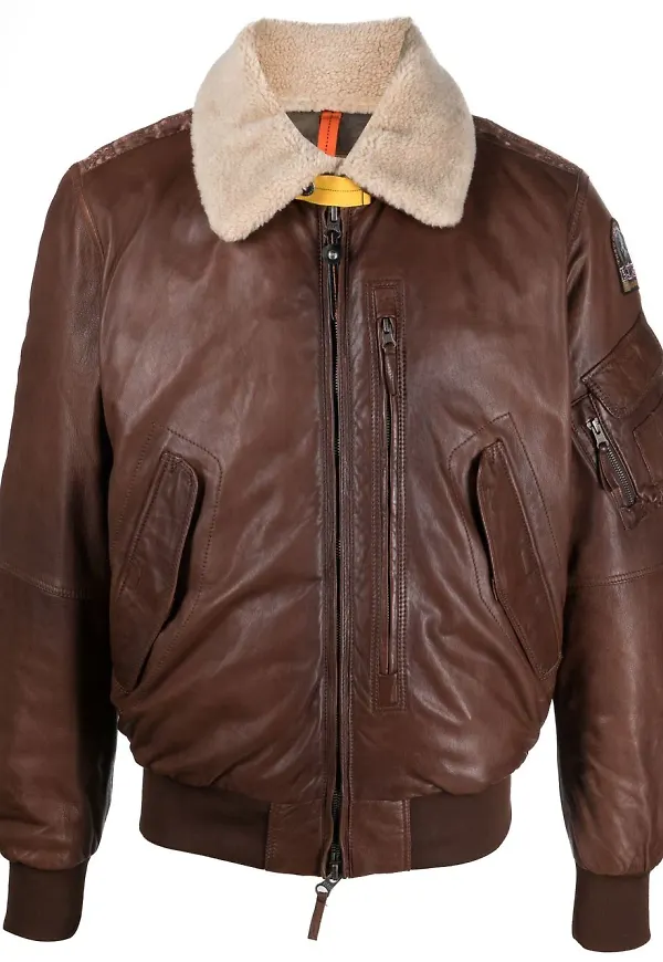 Parajumpers skinnjacka med fårskinnskrage - Brun