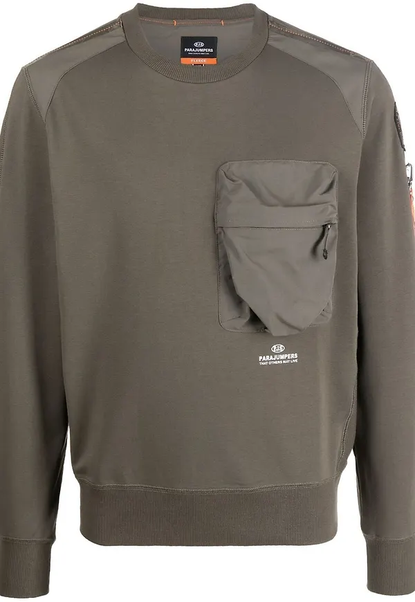 Parajumpers sweatshirt med bröstficka - Grön