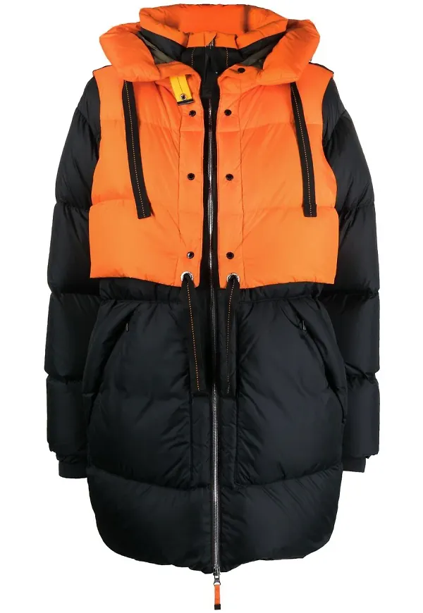 Parajumpers vadderad jacka med färgblock - Svart