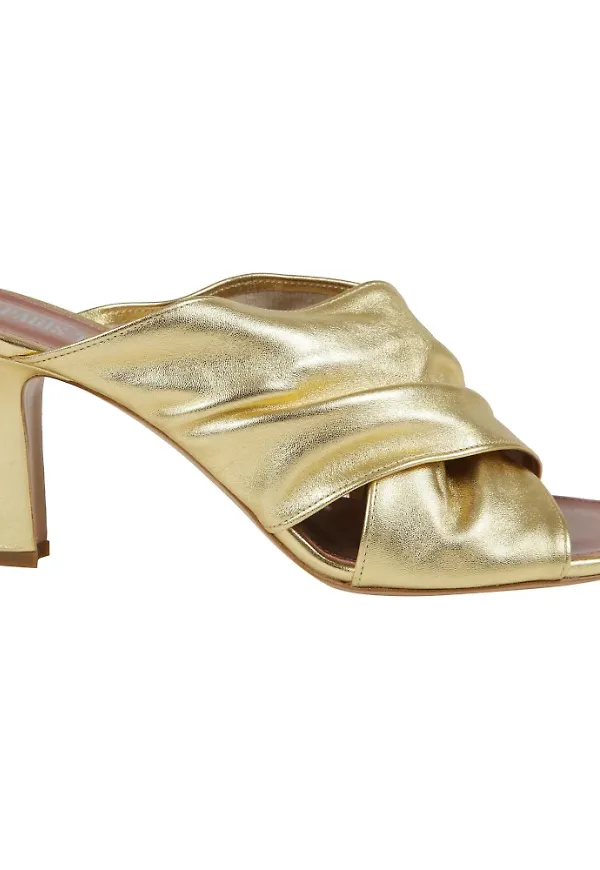 Paris Texas, Skor, Dam, 36 EU, Läder, Läder Open-Toe Cone Heel Mules