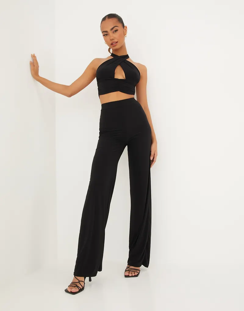 Parisian - Jumpsuits - Halter Top and Wide Leg Trouser Set - Jumpsuits