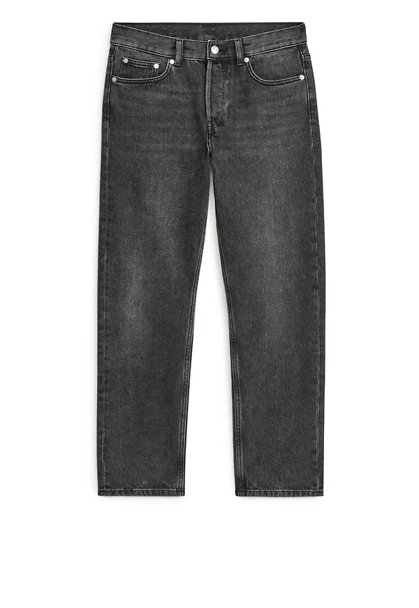 PARK CROPPED Regular Straight Jeans - Black
