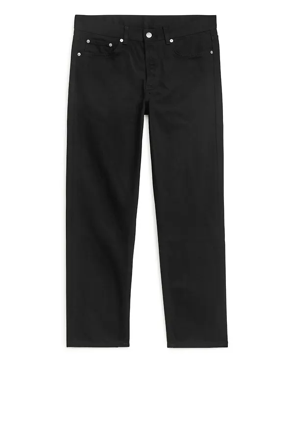 PARK CROPPED Regular Straight Jeans - Black