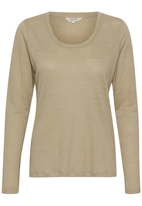 Part Two Long Sleeve Tops Beige, Dam