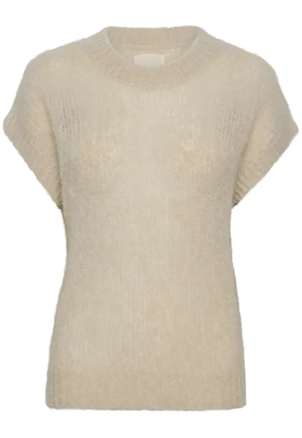 Part Two Round-neck Knitwear Beige, Dam
