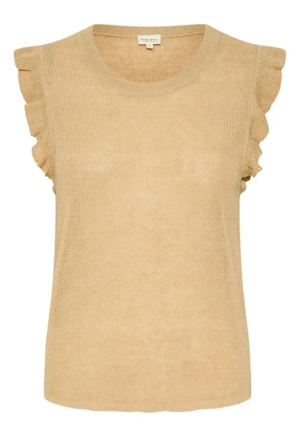 Part Two Sleeveless Tops Beige, Dam